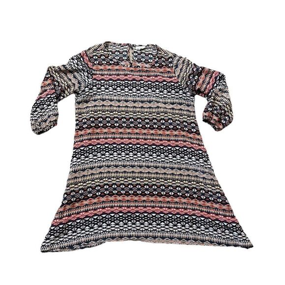 Anthropologie The Odells Geometric Striped Festival Boho Silk Dress Size Medium - Picture 11 of 16